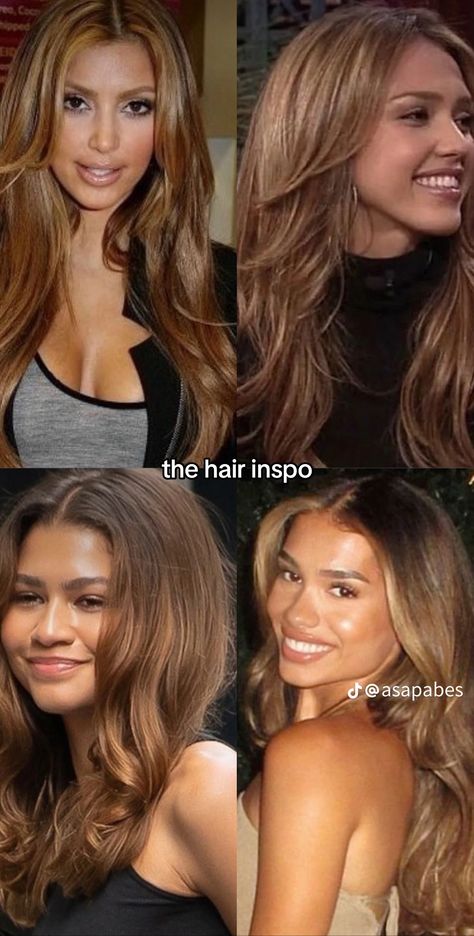 Hair Inspo Tan Skin, Colours To Dye Brown Hair, 2000s Brunette Icons, Honey Chocolate Brown Hair, Jessica Alba Hair Color Honey, Dyed Hair Tan Skin, Light Honey Brown Hair With Highlights, Carmel Hair Color Honey Golden Brown, Highlights And Lowlights For Brown Hair