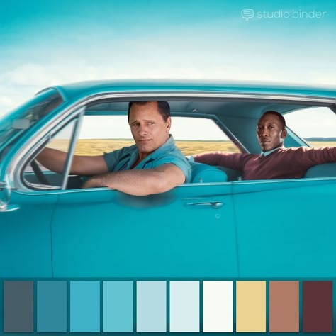 Tap ❤️ if you want more color palettes like this!⁣ ⁣ "Green Book" (2019)⁣ • Directed by Peter Farrelly⁣ • Cinematography: Sean Porter⁣ •… Color In Film, Movie Color Palette, Cinema Colours, Green Book, Color Script, Green Colour Palette, Color Film, Color Palate, Film Inspiration