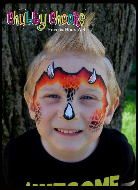 Dinosaur-Animal - One stroke Dinosaur Face Painting, Monster Face Painting, Dragon Face Painting, Face Painting Images, Mime Face Paint, Animal Face Paintings, Face Painting Tips, Face Painting For Boys, Face Painting Tutorials