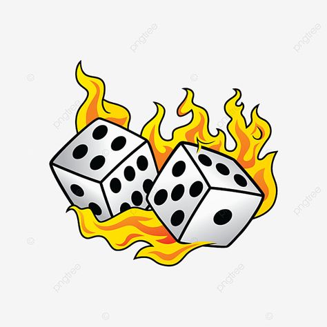 Dice Png, Equality Tattoos, Dice Tattoo, Fire Drawing, Fire Tattoo, Fire Designs, Graphic Tshirt Design, Flash Art, Trippy Art