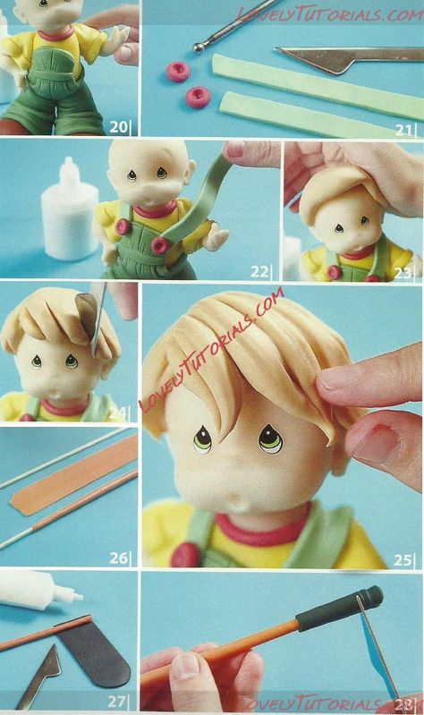 Cupcakes Decoration Ideas, Fondant Hair, Fisherman Cake, Kue Fondant, Fondant People, Ideas Cupcakes, Boys Cake, Fondant Figures Tutorial, Fondant Baby