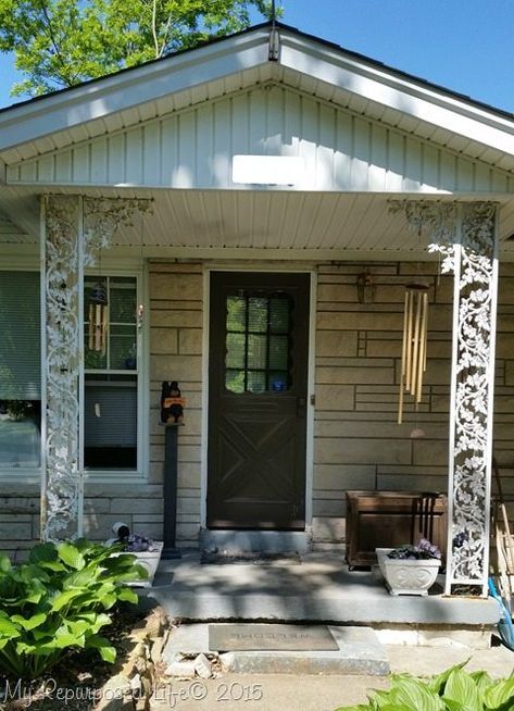 How to replace and paint porch columns with a Finish Max paint sprayer Painted Storm Door, Exterior Columns, Porch Supports, Front Porch Columns, Outdoor Columns, Painted Concrete Steps, Stencils Painting, Painted Front Porches, Porch Ceiling