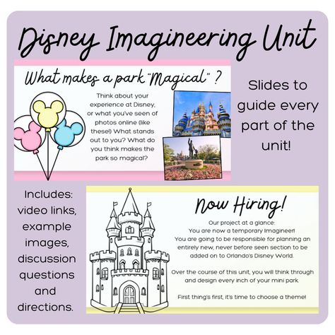 Guided lessons with student handouts! Disney Activities, Summer Camp Activities, Disney Classroom, Disney Imagineering, Classroom Transformation, Disney Day, Homeschool Lesson, Camping Activities, Disney Home