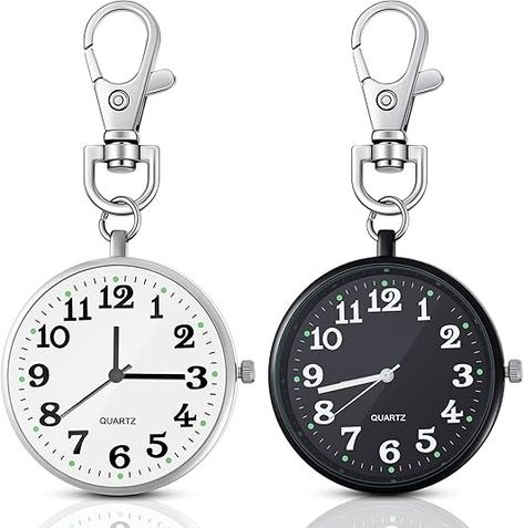 Amazon.com: 2 Pieces Quartz Pocket Watch with Key Buckle Round Pocket Watch Keychain Watch Portable Unisex Watch (Black, Silver) : Clothing, Shoes & Jewelry Silver Clothing, Silver Model, Unisex Watches, Black Watch, About Us, Pocket Watch, Accessories Watches, Black Silver, Jewelry Watches