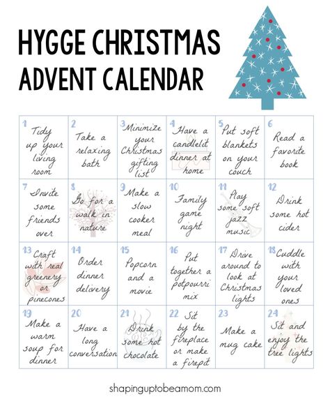 Advent Calendar Challenge, Hygge Advent Calendar, Christmas Calendar Diy, Christmas Content Ideas, Christmas Spiritual, Advent Calendar Ideas Diy, Winter Calendar, Advent Challenge, Advent Calendar Activities