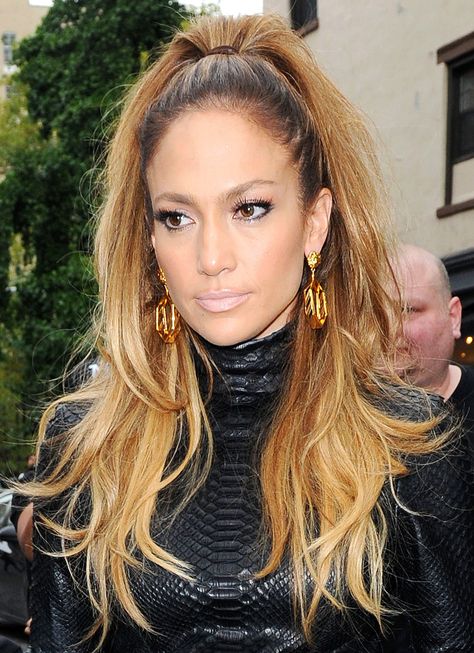 Jlo Hair, Full Ponytail, Jennifer Lopez Hair, Bro Code, The Bro Code, Hair 101, Red Carpet Hair, Birthday Hair, Half Up Half Down Hair