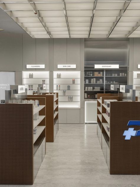 Gallery of Pharmacy Plus / fortytwelve - 8 Pharmacy Interior, Pharmacy Design, Clinic Design, Minimalist Wallpaper, Pharmacology, Pharmacy, Gift Shop, Interior Design, Design