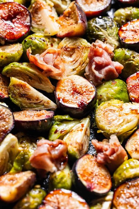 Roasted Figs with Brussels Sprouts and Prosciutto - California Grown