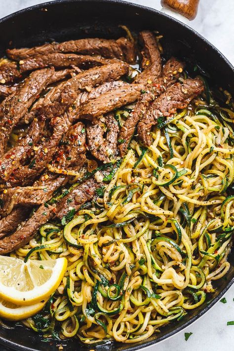 Steak Recipes: 20 Best Steak Recipes for Dinners — Eatwell101 Zucchini Noodle Recipes, Butter Steak, Keto Success, Garlic Butter Steak, Resep Diet, Steak Butter, Marinated Steak, Makanan Diet, Health Dinner Recipes