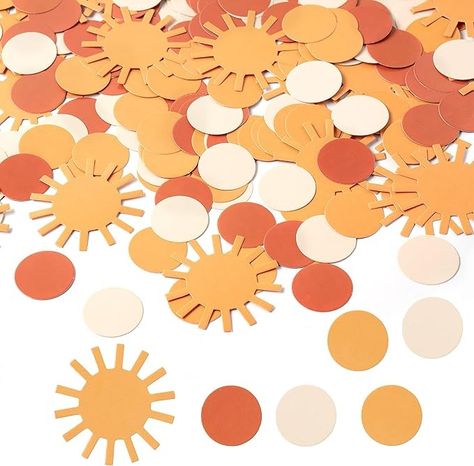 G1ngtar 320Pcs Boho Sun Round Scatter Confetti Dots Bohemian Hippie Muted Sun Confetti Table Decor First Trip Around the Sun You Are My Sunshine Party Decoration for Baby Shower Gender Reveal Wedding : Amazon.ca: Health & Personal Care Sun Table Decor, Confetti Table Decor, Table Decor Diy, Sunshine Decorations, Boho Sunshine, Here Comes The Son, Sunshine Party, Confetti Table, Lumberjack Party