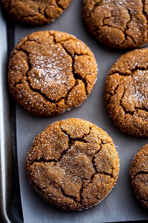 Get ready to fall in love with the warm, spicy goodness of molasses cookies. They’re soft, chewy, and perfect with your mid-morning coffee or tea. Single Serve Molasses Cookie, Butterscotch Molasses Cookies, Spiced Molasses Cookies, Chewy Molasses Cookies Recipes, Healthy Ginger Molasses Cookies, Molasses Cookies Vegan, Small Batch Molasses Cookies, Thick Molasses Cookies, Black Strap Molasses Cookies