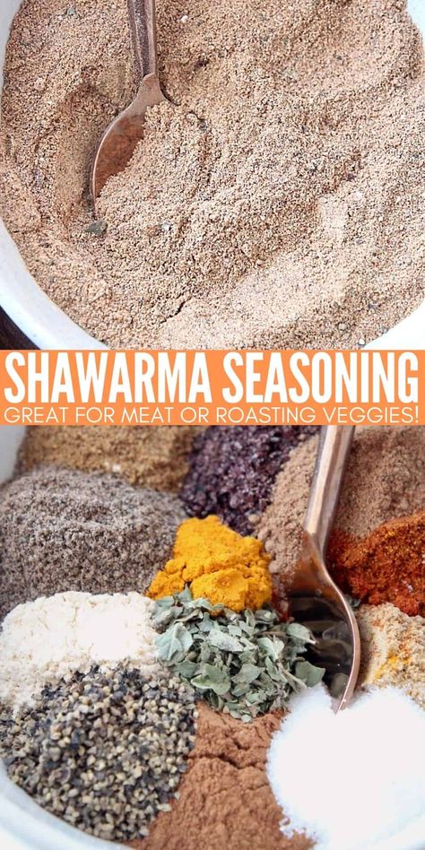 Seasoning Veggies, Shawarma Seasoning, Marinade For Chicken, Shawarma Spices, Chicken Shawarma Recipe, Shawarma Recipe, Homemade Spice Mix, Spice Blends Recipes, Seasoned Veggies