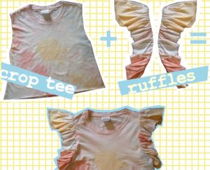 Diy Ruffle Sleeve Tshirt, Adding Ruffles To A Tee Shirt, Diy Ruffle Shirt, Ruffle Sleeve Tutorial, Add Ruffles To Shirt Diy, Diy Ruffle Sleeve, Pillow Trim, How To Make Ruffles, Rookie Mag