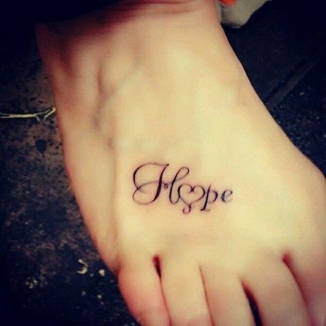 Instep Hope Tattoo Hope Tattoo Designs, Hope Tattoos, Wörter Tattoos, Hope Tattoo, Meaningful Tattoos For Women, Muster Tattoos, Small Meaningful Tattoos, Temporary Tattoo Designs, Wrist Tattoo