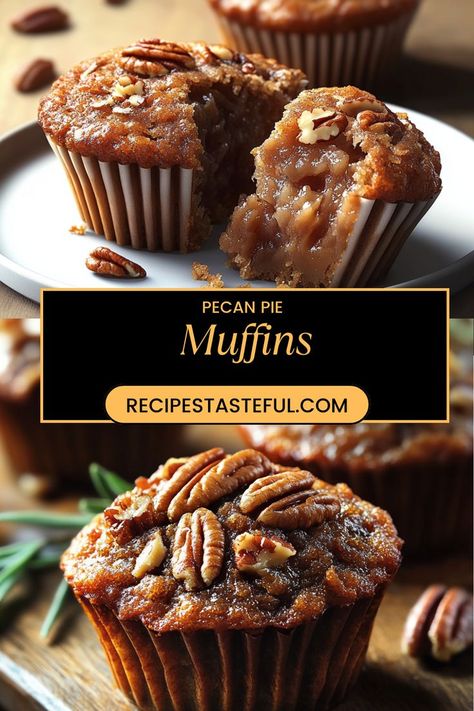 These Pecan Pie Muffins combine the rich, sweet flavors of classic pecan pie into a portable, delicious treat. Perfect for breakfast, snacks, or dessert, they feature a gooey center and crunchy pecans that will delight your taste buds. Recipe For Pecan Pie, Pecan Muffins Recipe, Muffin Pan Recipes, Classic Pecan Pie, Pecan Pie Muffins, Pie Muffins, Pecan Muffins, Mixer Recipes, Filled Muffins