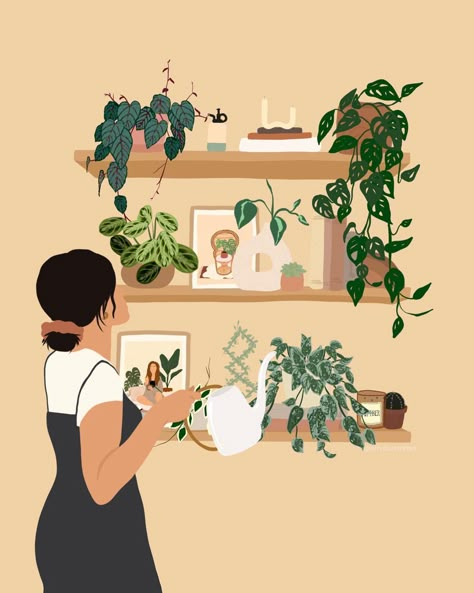 Plants Room Aesthetic, Bedroom Aesthetic Plants, Aesthetic Plant Pot, Plants Bedroom Aesthetic, Plant Bedroom Aesthetic, Plant Room Aesthetic, Shelf Aesthetic, Plant Cartoon, Tattoo Plant