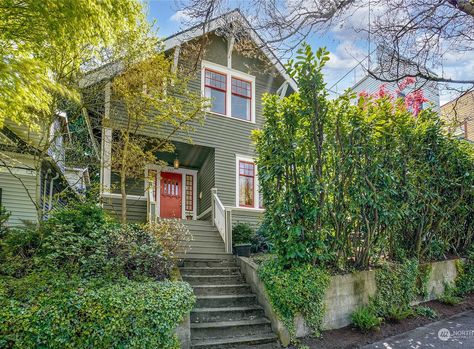 Seattle Architecture, Washington Houses, Craftsman Details, Hot Water Tank, Seattle Homes, West Seattle, Concrete Roof, Built In Bench, Finishing Basement