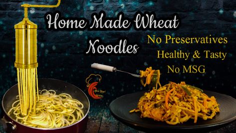 Healthy wheat noodles made at home Noodles Chow Mein, Noodles From Scratch, Noodles Homemade, Noodles Making, Noodles Healthy, Healthy Noodles, Royal Kitchen, Wheat Noodles, Homemade Noodles