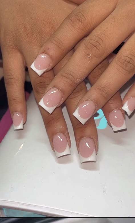 White Shirt French Tip Nails, Shirt French Tip Nails, Short White French Tip Nails, French Tip Tutorial, Short Nails French Tip, Short Acrylic Nails French Tip, French Tip Nails Short, Acrylic Toe Nails, Gel Acrylic Nails