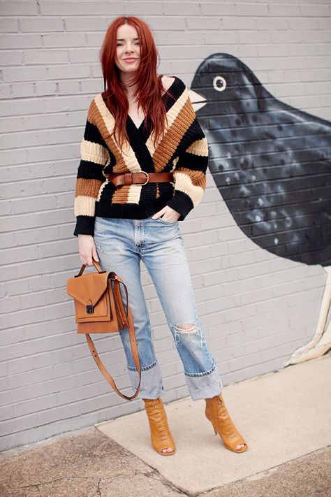 THRIFT STORE SCORES by Jane Aldridge of Sea of Shoes The Man Repeller, Jane Aldridge, Gala Gonzalez, Leandra Medine, Knit Cardi, The Blonde Salad, Sincerely Jules, Song Of Style, Distressed Denim Jeans