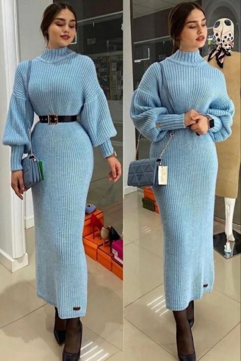 Bodycon Dress With Sweater Over It, Dress With Sweater Over It, Material Gown, Sweater Bodycon Dress, Dress With Sweater, Materials Gown Style, Dressy Fashion Outfits, Sweater Bodycon, Chic Winter Outfits