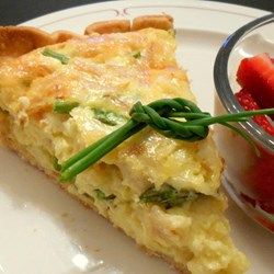 Asparagus and Swiss Cheese Quiche  - Allrecipes.com Swiss Cheese Quiche Recipe, Swiss Cheese Quiche, Asparagus Quiche Recipes, Breakfast Quiche Recipes Easy, Goat Cheese Quiche, Cheese Quiche Recipe, Asparagus Quiche, Broccoli Quiche, Breakfast Quiche Recipes