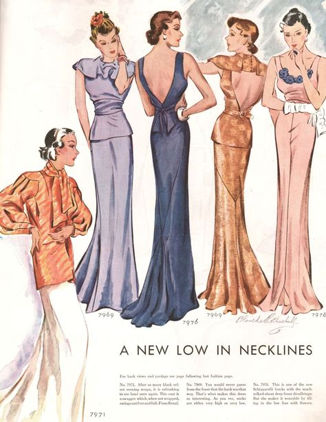 Vintage Fashion 1930s, 1930 Fashion, Patron Vintage, Fashion Illustration Vintage, 30s Fashion, 20th Century Fashion, Vintage Dress Patterns, 1930s Fashion, Vestidos Vintage