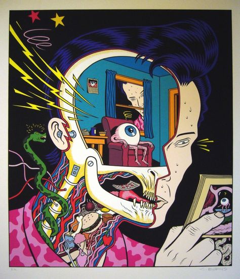 Charles Burns Art Resume, Art Bizarre, Pop Art Vintage, Acid Art, Psychadelic Art, Illustration Photo, Arte Inspo, Art Et Illustration, Dope Art