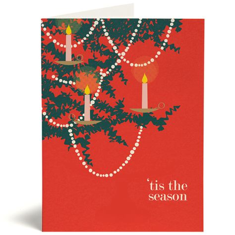 Trimmed Tree Boxed Card Holiday Card Graphic Design, Christmas Cards Design Graphics, Christmas Invitation, Christmas Graphic Design Inspiration Xmas Cards, Xmas Card, Holiday Card, Modern Christmas Cards Graphic Design, Christmas Event Poster Graphic Design, Illistrated Christmas Tree