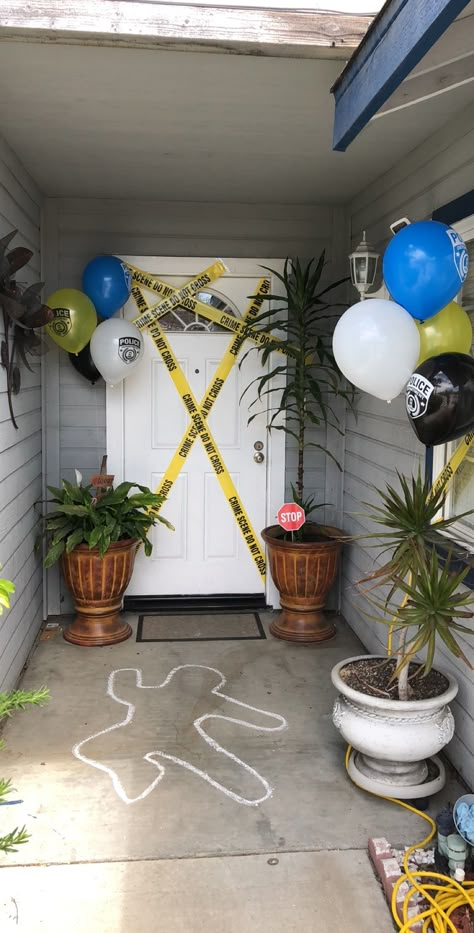 Cops And Robbers Party Decorations, Robber Birthday Party, Cops And Robbers Birthday Party Ideas, Cops And Robbers Theme Party, Cops And Robbers Decorations, Pin The Badge On The Police Officer Game, Police Bday Party Theme, Police Man Birthday Party, Cop Bachelorette