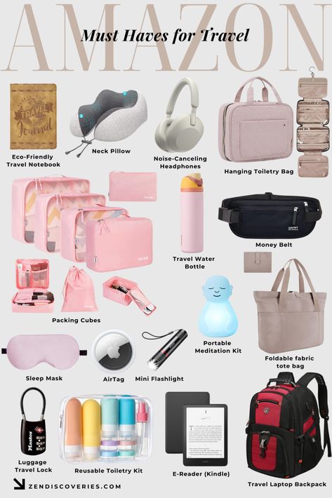 ✨ Discover the ultimate travel essentials for women! From carry-on must-haves like neck pillows and noise-canceling headphones to airplane-ready toiletries and mindful travel gear, this list of 35 Amazon finds will keep you organized, comfortable, and stylish on your next journey. Save this Pin for your packing inspiration! ✈️👜 International Flight Must Haves, Solo Travel Essentials, Packing Inspiration, Mindful Travel, Stylish Travel Outfit, Amazon Travel Essentials, Travel Beauty Essentials, International Travel Essentials, Mini First Aid Kit