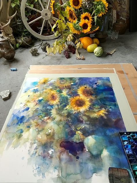 Yuko Nagayama Yuko Nagayama, Paper Art Sculpture, Paintings I Love, Painting Lessons, Flower Art Painting, Dream Art, Painting Style, Beautiful Paintings, Cool Artwork