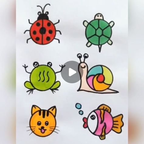 Drawing Tricks For Kids, Easy Drawing Tricks, Easy Drawing For Class 1, Diwali Drawing Painting Ideas Easy Kids, Krishna Painting Easy For Kids, Teach Kids To Draw, Creative Drawing, Drawing Tips, Creative Kids