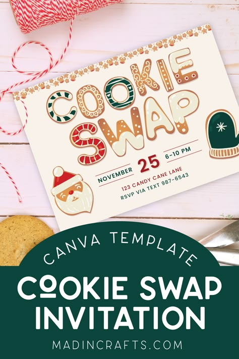 Neighborhood Cookie Exchange, Cookie Swap Party Games, Cookie Swap Invitations, Christmas Cookie Exchange Invitations, Cookie Swap Party Ideas, Cookie Party Ideas, Cookie Exchange Party Invitations, Cookie Exchange Party Ideas, Swap Party Invitation