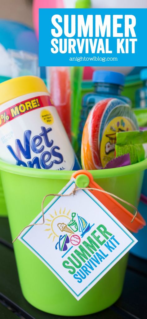 Survive the summer and all the fun messes you'll encounter with a Summer Survival Kit with Wet Ones® Hand Wipes! Summer Survival Kit For Students, Summer Survival Kit, Holiday Survival Kit, Summer Starter, Summer Camp Counselor, Summer Necessities, Diy Stocking Stuffers, Diy Stockings, Teacher Summer