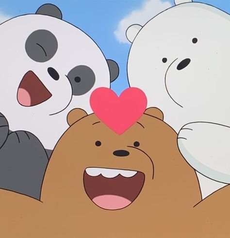 3 Panda Cartoon, Three Best Friends Cartoon, Three Friends Cartoon, We Bear Bears, Aesthetic Profile Picture Cartoon Soft, We Bare Bears Wallpapers, Bff Drawings, Bear Drawing, Cute Bear Drawings