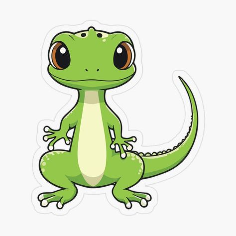 Get my art printed on awesome products. Support me at Redbubble #RBandME: https://www.redbubble.com/i/sticker/Green-Gecko-Lizard-standing-by-Atlantico54/158819199.O9UDB?asc=u Chatbot Design, Plastic Stickers, Sticker Collection, Gecko, Printable Stickers, Reptiles, Aesthetic Art, Cute Stickers, Sticker Design