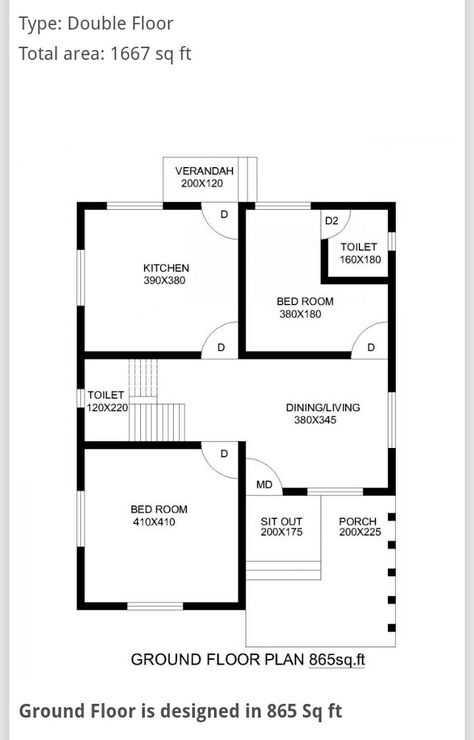 Line plans 10x12 House Plans, Basic Floor Plans Small Houses, Basic Floor Plans, 2 Room House Plan, 20x40 House Plans, Vastu House, House Plans Ideas, 2bhk House Plan, Indian House Plans