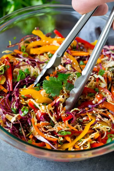 Asian slaw. Asian Slaw Recipe, Asian Salad Recipe, Asian Coleslaw, Asian Slaw, Sesame Dressing, Sesame Ginger, Ginger Dressing, Asian Salad, Slaw Recipes