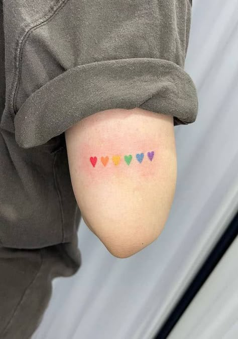 Rainbow Heart Tattoo, Gay Pride Tattoos, Writer Tattoo, Literary Tattoo, Lgbt Tattoo, Rainbow Tattoo, Tattoos Behind Ear, Pride Tattoo, Heart Temporary Tattoos