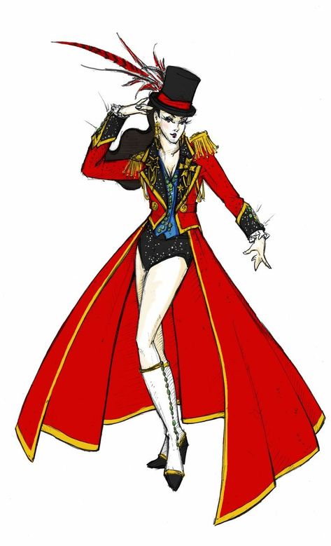 Moulin Rouge Costumes, Vintage Circus Costume, Steampunk Circus, Circus Fashion, Ringmaster Costume, Circus Vintage, Costume Design Sketch, Circus Dress, Circus Outfits