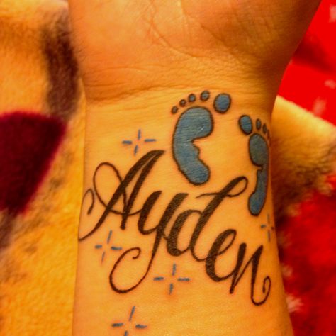 Son's name! Aiden Tattoo, Tattoo Pics, Tattoo Name, Biomechanical Tattoo, Birth Flower Tattoos, Latest Tattoos, Greek Tattoos, Name Tattoo Designs, Unique Tattoo Designs