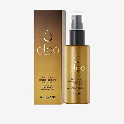 Treat your hair to this light textured and luxurious hair oil that nourishes, hydrates and adds shine to hair without weighing it down. Expertly infused with the Eleo Golden Elixir, a rich blend of six powerful oils, and Safflower oil that nourishes the hair from the inside out. The smooth formulation glides through the hair and is ideal for finer hair. #hairoil #women #oriflame #nourished Luxurious Hair, Safflower Oil, Nourishing Hair, Light Texture, Hair Oil, Treat Yourself, Fine Hair, Inside Out, Texture