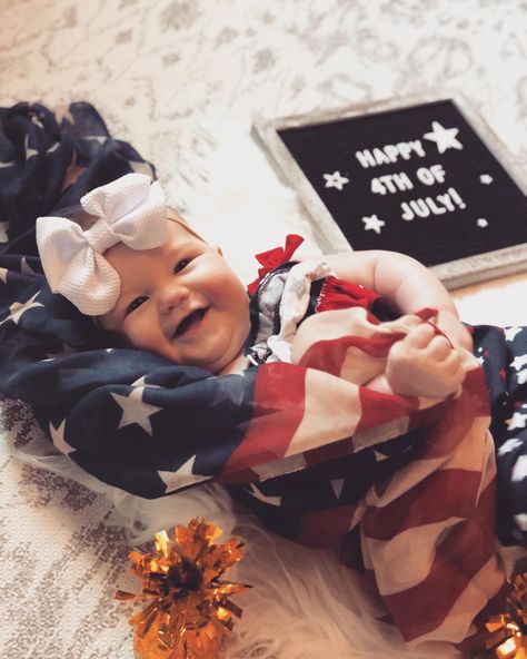 Baby’s first 4th of July photos with letterboard Infant Fourth Of July Pictures, Infant 4th Of July Pictures, Baby's First 4th Of July, Babies First Fourth Of July, Forth Of July Pictures Ideas Baby, 4th Of July Monthly Baby Pictures, 1st 4th Of July Pictures, June Baby Photoshoot Ideas, Newborn Fourth Of July Pictures