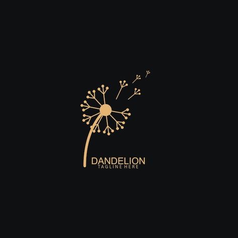 Dandelion flower logo simple creative te... | Premium Vector #Freepik #vector #dandelion-logo #silhouette-logo #dandelion #logo-illustration Dandelion Illustration Simple, Dandelion Logo Design, Dandelion Illustration, Dandelion Logo, Natural Decorations, Logo Silhouette, Silhouette Logo, Dandelion Flower, Flower Logo