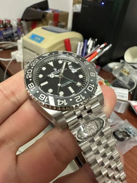 Clean Factory Replica Rolex GMT-Master II 126710 Black and Grey Ceramic Bezel - 24collector Grey Watch, Rolex Gmt Master Ii, Ulysse Nardin, Grey Ceramics, Richard Mille, Rolex Watch, Rolex Gmt, Audemars Piguet, Rolex Watches