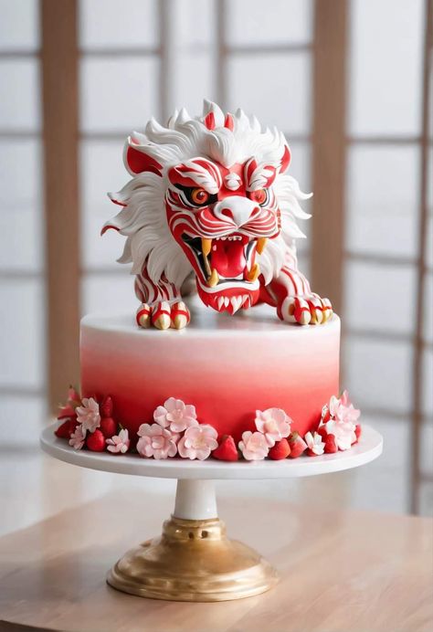 Asian Themed Birthday Cake, Dragon Themed Cake, Chinese Cake Design, Chinese Dragon Cake Ideas, Asian Inspired Cake Design, Chalkboard Cake, Dragon Birthday Cakes, Chinese Cake, Different Kinds Of Cakes