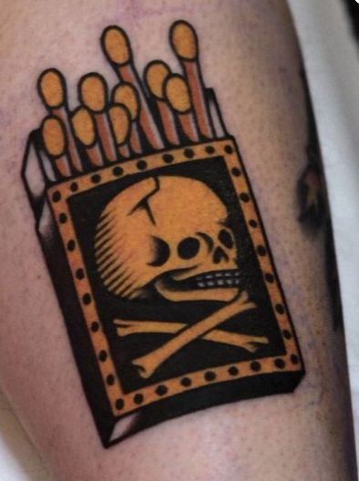 Traditional Match Tattoo, Safety Pin Tattoo, Illusion Tattoo, Traditional Tattoo Stencils, Traditional Tattoo Drawings, Illusion Tattoos, Optical Illusion Tattoos, Mandala Hand Tattoos, Minimalist Tattoo Ideas