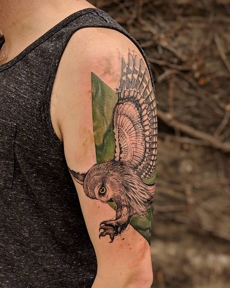 Dino Nemec on Instagram: “Northern saw whet owl for Caleb🦉 -Thanks for making the drive from NY for this tattoo, you did great man! #sawwhetowl” Northern Saw Whet Owl Tattoo, Saw Whet Owl Tattoo, Dino Nemec, Northern Saw Whet Owl, Saw Whet Owl, Great Man, Tatuaje A Color, Owl Tattoo, Tattoo You