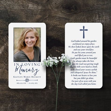 Simple Custom Photo Holy Cross Memorial Cards Cards To Make, Memorial Cards, Praying Hands, Holy Cross, Candles Crafts, Free Birthday Invitation Templates, Prayer Cards, Free Birthday Invitations, Sympathy Cards